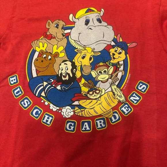 NWOT Kids Vintage 1999 Busch Gardens Animal Mascot Graphic T-Shirt 4T Made inUSA - Picture 2 of 11